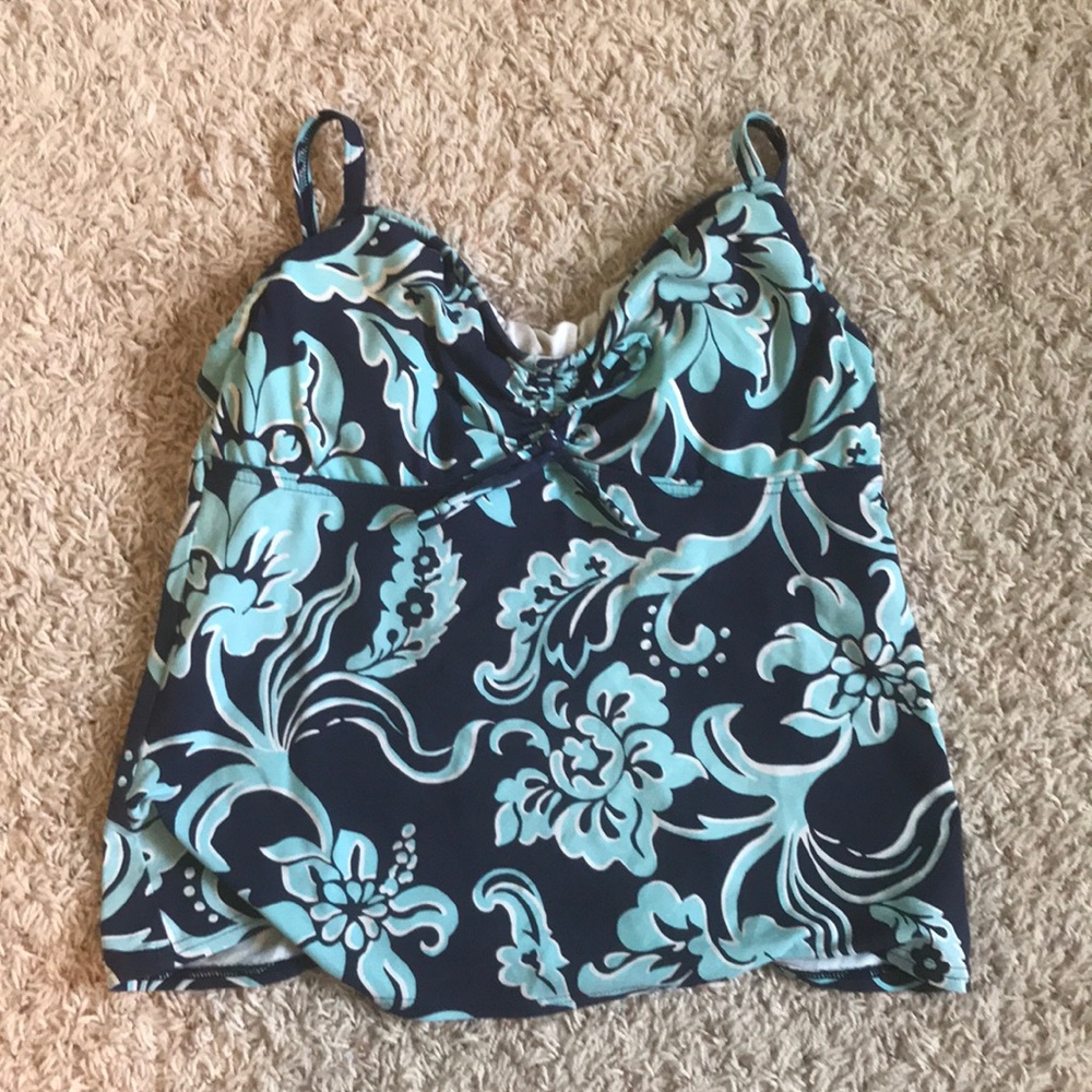 Lands’ End Aqua and Blue Tankini